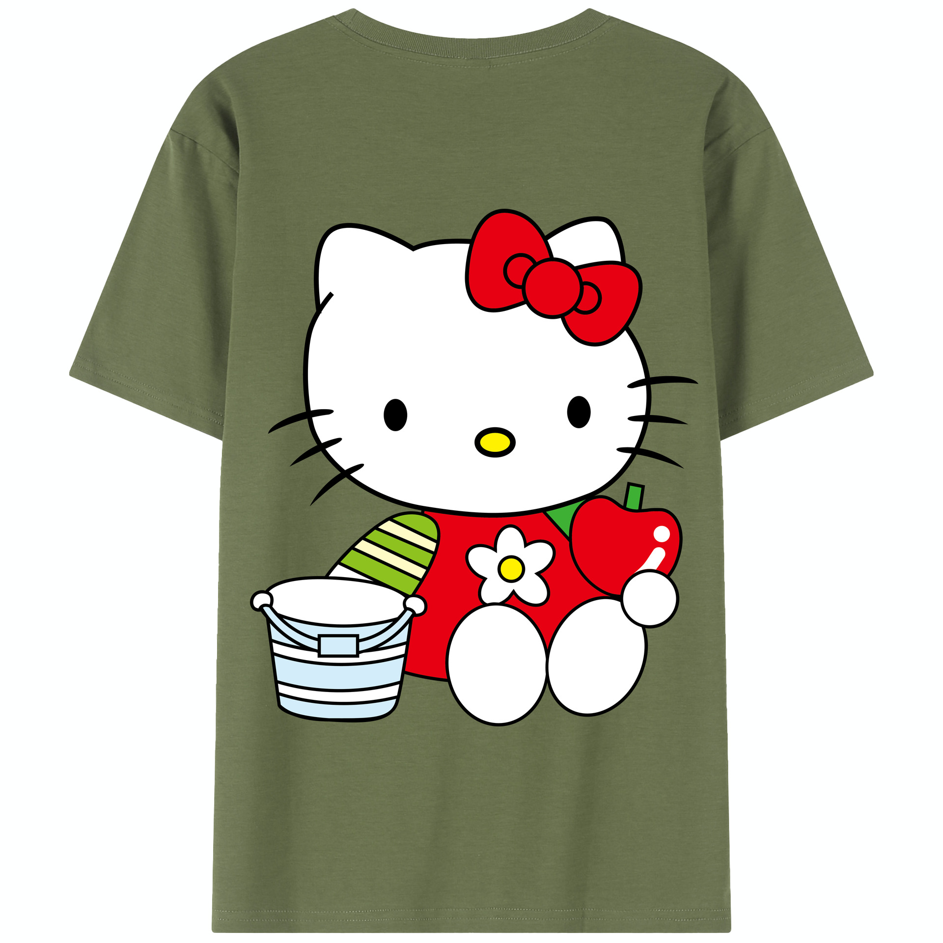 （画像用） Hello Kitty ハローキティ 綿100％半袖Tシャツ（背面プリント）